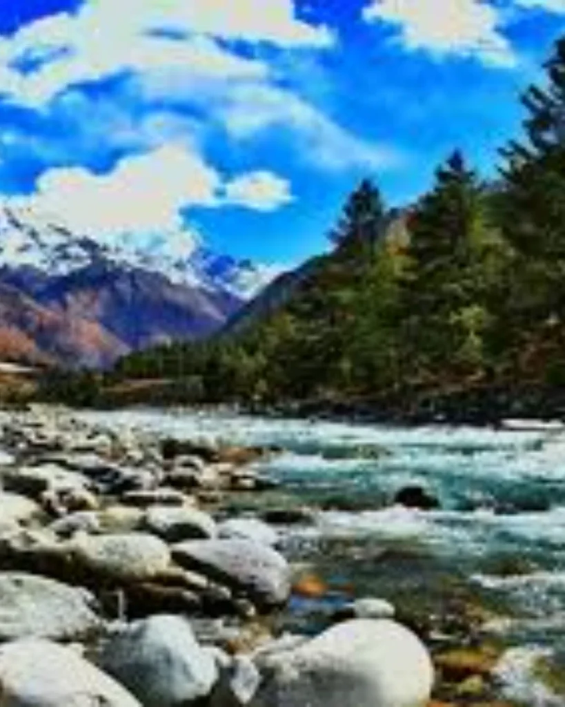 Chitkul last village of India with snow-clad mountains